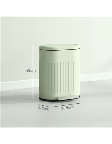 HOMCOM 20 Litre Pedal Bin, Fingerprint Proof Kitchen Bin with Soft-close Lid, Metal Rubbish Bin with Foot Pedal and Removable In