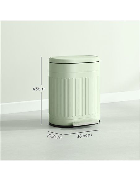 HOMCOM 20 Litre Pedal Bin, Fingerprint Proof Kitchen Bin with Soft-close Lid, Metal Rubbish Bin with Foot Pedal and Removable In - pic 110458 | FastDaddyshop