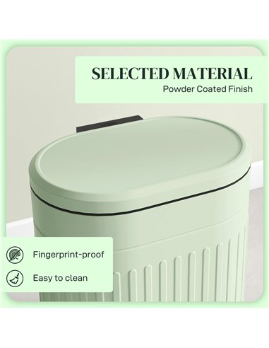 HOMCOM 20 Litre Pedal Bin, Fingerprint Proof Kitchen Bin with Soft-close Lid, Metal Rubbish Bin with Foot Pedal and Removable In