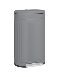 HOMCOM 30 Litre Pedal Bin, Fingerprint Proof Kitchen Bin with Soft-close Lid, Metal Rubbish Bin with Foot Pedal and Removable In