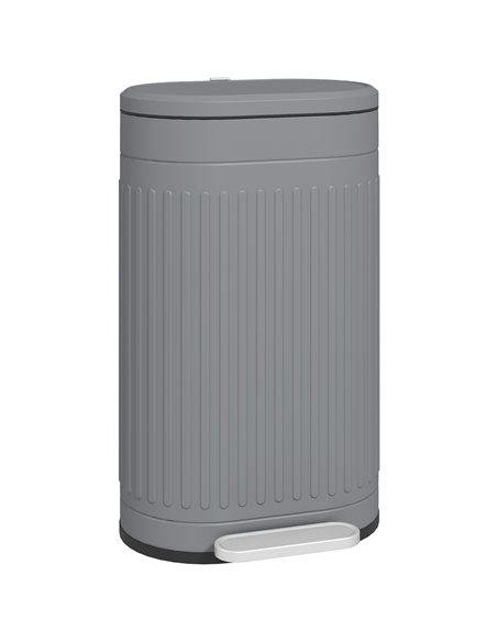 HOMCOM 30 Litre Pedal Bin, Fingerprint Proof Kitchen Bin with Soft-close Lid, Metal Rubbish Bin with Foot Pedal and Removable In - pic 110465 | FastDaddyshop