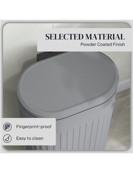 HOMCOM 30 Litre Pedal Bin, Fingerprint Proof Kitchen Bin with Soft-close Lid, Metal Rubbish Bin with Foot Pedal and Removable In - pic 110470 | FastDaddyshop