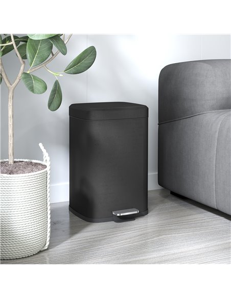 HOMCOM 20L Modern Boxy Metal Home Kitchen Bin - Black 851-039V01BK - pic 110481 | FastDaddyshop