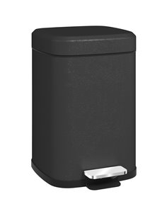 HOMCOM 12L Modern Boxy Metal Home Kitchen Bin - Black 851-039V00BK