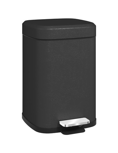 HOMCOM 12L Modern Boxy Metal Home Kitchen Bin - Black 851-039V00BK - pic 110483 | FastDaddyshop