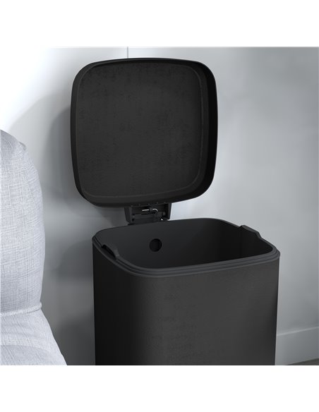 HOMCOM 12L Modern Boxy Metal Home Kitchen Bin - Black 851-039V00BK - pic 110491 | FastDaddyshop