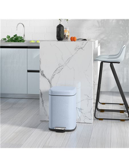 HOMCOM 12L Modern Boxy Metal Home Kitchen Bin - Light Blue 851-039V00LB - pic 110493 | FastDaddyshop