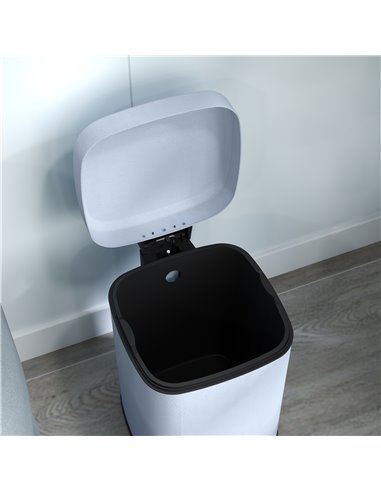 HOMCOM 12L Modern Boxy Metal Home Kitchen Bin - Light Blue 851-039V00LB