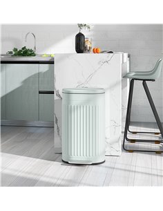HOMCOM 30 Litre Pedal Bin, Fingerprint Proof Kitchen Bin with Soft-close Lid, Metal Rubbish Bin with Foot Pedal and Removable In 2