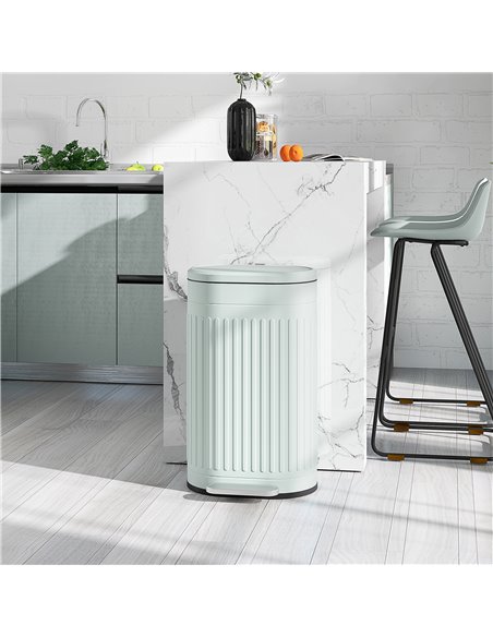 HOMCOM 30 Litre Pedal Bin, Fingerprint Proof Kitchen Bin with Soft-close Lid, Metal Rubbish Bin with Foot Pedal and Removable In - pic 110502 | FastDaddyshop
