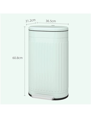 HOMCOM 30 Litre Pedal Bin, Fingerprint Proof Kitchen Bin with Soft-close Lid, Metal Rubbish Bin with Foot Pedal and Removable In