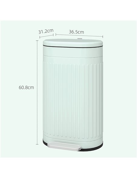 HOMCOM 30 Litre Pedal Bin, Fingerprint Proof Kitchen Bin with Soft-close Lid, Metal Rubbish Bin with Foot Pedal and Removable In - pic 110503 | FastDaddyshop