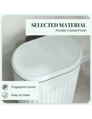 HOMCOM 30 Litre Pedal Bin, Fingerprint Proof Kitchen Bin with Soft-close Lid, Metal Rubbish Bin with Foot Pedal and Removable In