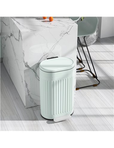 HOMCOM 30 Litre Pedal Bin, Fingerprint Proof Kitchen Bin with Soft-close Lid, Metal Rubbish Bin with Foot Pedal and Removable In