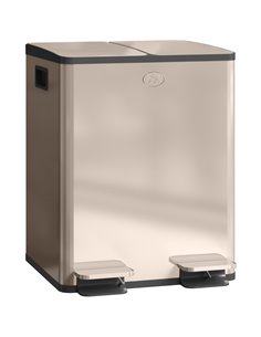 HOMCOM 40L Dual Compartment Stainless Steel Bin, with Deodoriser Holders - Gold Tone 851-033V01GD