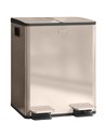 HOMCOM 40L Dual Compartment Stainless Steel Bin, with Deodoriser Holders - Gold Tone 851-033V01GD