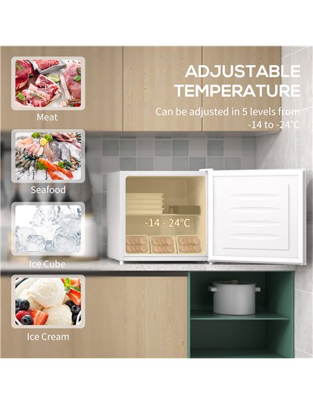 HOMCOM 35L Mini Freezer, -24℃ to -14℃ Temperature - White 800-127V70WT - pic 110540 | FastDaddyshop