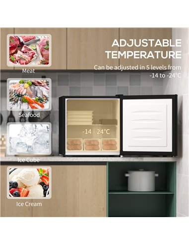 HOMCOM 35L Mini Freezer, -24℃ to -14℃ Temperature - Black 800-127V70BK