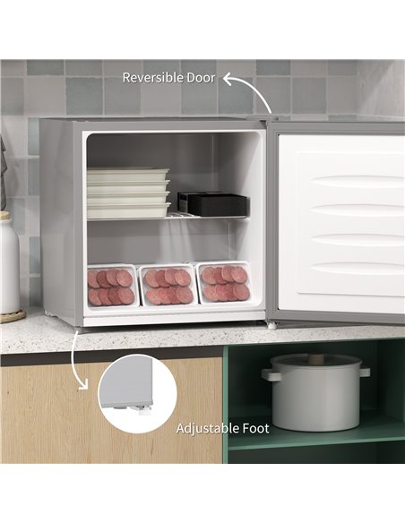 HOMCOM 35L Mini Freezer, -24℃ to -14℃ Temperature - Grey 800-127V70GY - pic 110560 | FastDaddyshop