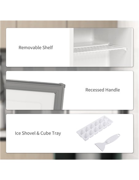 HOMCOM 35L Mini Freezer, -24℃ to -14℃ Temperature - Grey 800-127V70GY - pic 110561 | FastDaddyshop