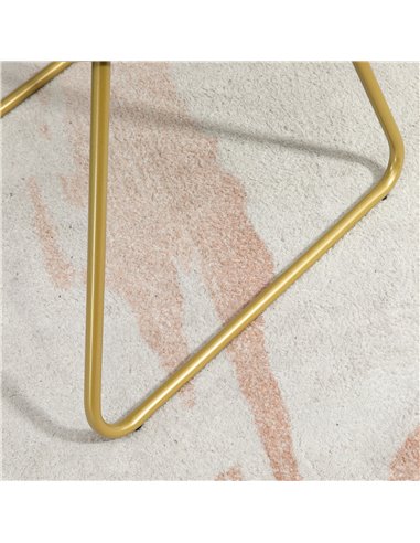 HOMCOM Modern Dining Chairs Set of 2, Metal Wire Kitchen Chair with Velvet-feel Cushion, Round Back and Steel Frame for Living R