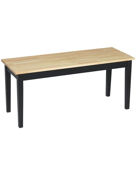 HOMCOM 102 cm Wood Dining Bench for 2 People, Wooden Bench for Kitchen, Dining Room, Entryway, Black 837-334V00ND - pic 110735 | FastDaddyshop