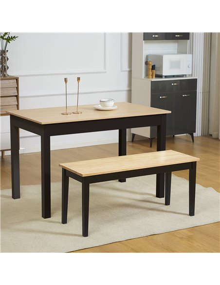 HOMCOM 102 cm Wood Dining Bench for 2 People, Wooden Bench for Kitchen, Dining Room, Entryway, Black 837-334V00ND - pic 110736 | FastDaddyshop