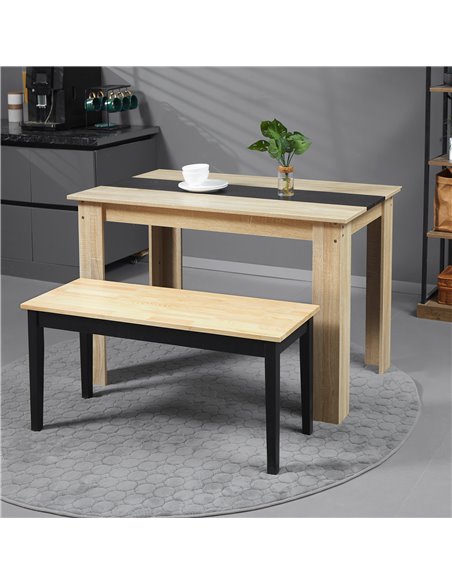 HOMCOM 102 cm Wood Dining Bench for 2 People, Wooden Bench for Kitchen, Dining Room, Entryway, Black 837-334V00ND - pic 110741 | FastDaddyshop