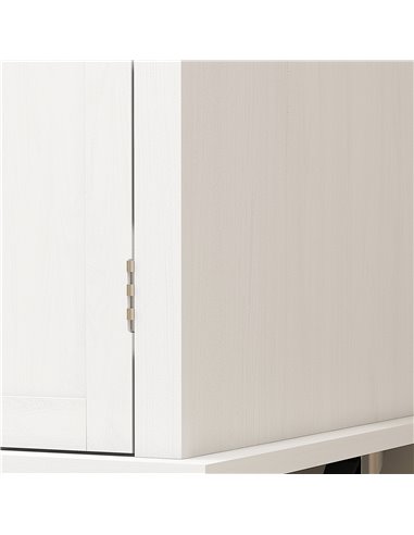 HOMCOM Rolling Kitchen Island Storage Trolley with Rubber Wood Top & Drawers for Dining Room, White 801-161V81WT