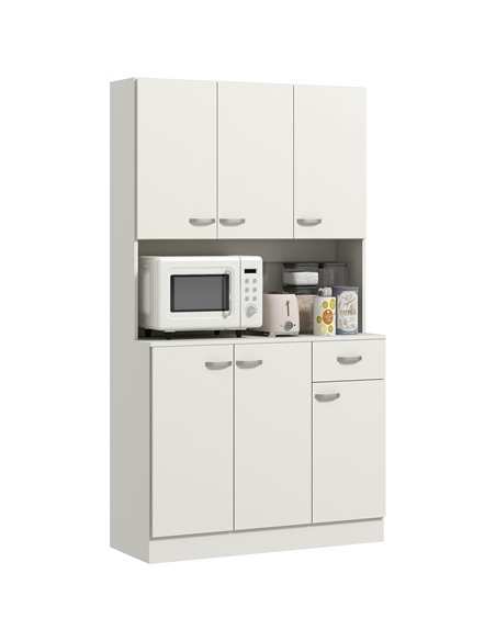 HOMCOM Freestanding Kitchen Pantry Storage Cabinet - White 801-026V81CW - pic 110753 | FastDaddyshop