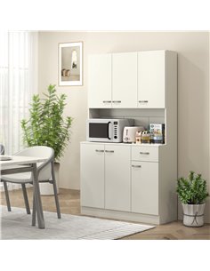 HOMCOM Freestanding Kitchen Pantry Storage Cabinet - White 801-026V81CW 2