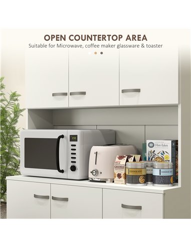 HOMCOM Freestanding Kitchen Pantry Storage Cabinet - White 801-026V81CW