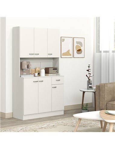 HOMCOM Freestanding Kitchen Pantry Storage Cabinet - White 801-026V81CW