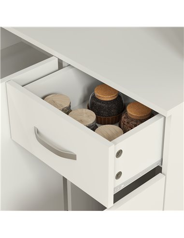 HOMCOM Freestanding Kitchen Pantry Storage Cabinet - White 801-026V81CW