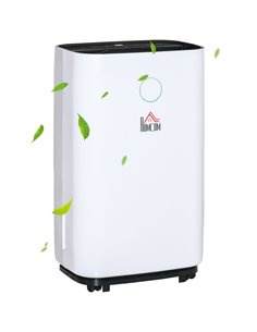HOMCOM 20L/Day Portable Dehumidifier for Home, with LED Screen, Sleep Mode, 24H Timer, Electric Air Dehumidifier for Damp Laundr