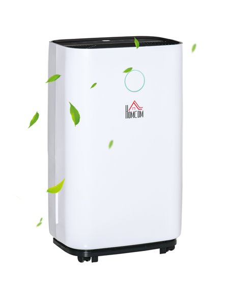 HOMCOM 20L/Day Portable Dehumidifier for Home, with LED Screen, Sleep Mode, 24H Timer, Electric Air Dehumidifier for Damp Laundr - pic 110798 | FastDaddyshop