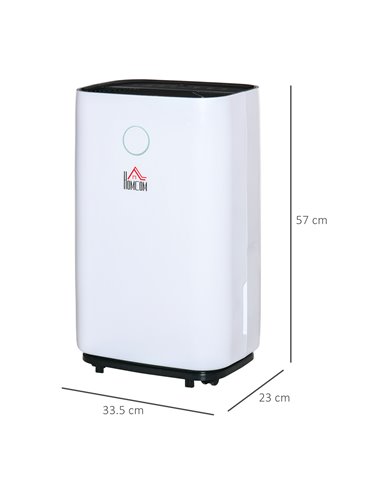HOMCOM 20L/Day Portable Dehumidifier for Home, with LED Screen, Sleep Mode, 24H Timer, Electric Air Dehumidifier for Damp Laundr