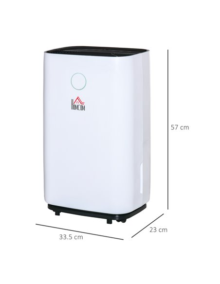 HOMCOM 20L/Day Portable Dehumidifier for Home, with LED Screen, Sleep Mode, 24H Timer, Electric Air Dehumidifier for Damp Laundr - pic 110800 | FastDaddyshop