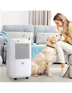 HOMCOM 10L/Day 2200ML Portable Quiet Dehumidifier with WiFi Smart App Control, Electric Moisture Air Dehumidifier for Home Laund 2