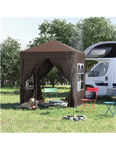 Outsunny Pop Up Gazebo Canopy size 2 x 2m, Coffee 2