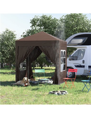 Outsunny Pop Up Gazebo Canopy, size (2 x 2m)- Coffee