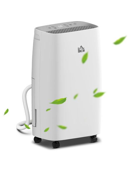 HOMCOM 12L/Day Dehumidifier with Continuous Drainage, 2.5L Water Tank, 24H Timer, Humidity Display, for Home Damp, Condensation, - pic 110834 | FastDaddyshop