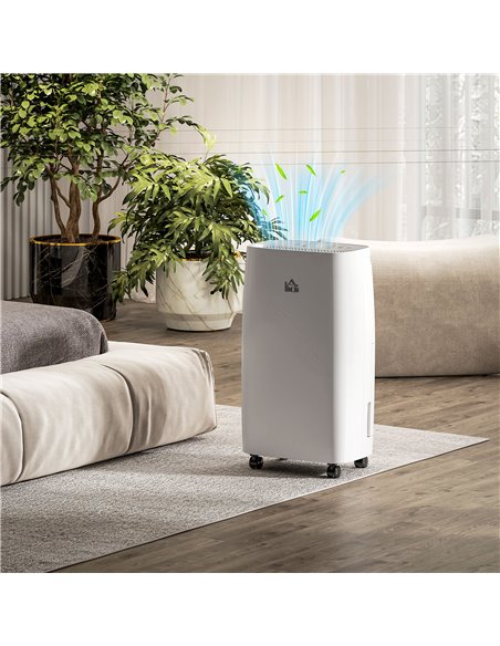 HOMCOM 12L/Day Dehumidifier with Continuous Drainage, 2.5L Water Tank, 24H Timer, Humidity Display, for Home Damp, Condensation, - pic 110841 | FastDaddyshop