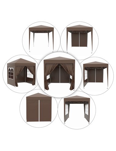 Outsunny Pop Up Gazebo Canopy, size (2 x 2m)- Coffee