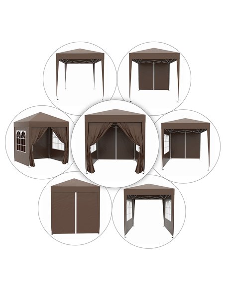 Outsunny Pop Up Gazebo Canopy, size (2 x 2m)- Coffee - pic 11085 | FastDaddyshop