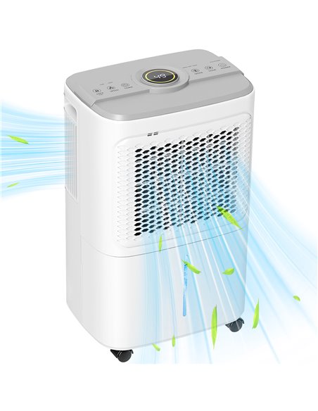 HOMCOM 12L/Day Dehumidifier with Continuous Drainage, 1.6L Water Tank, 24H Timer, Digital Humidity Display, Humidity Light, Dehu - pic 110897 | FastDaddyshop