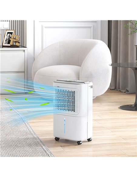 HOMCOM 12L/Day Dehumidifier with Continuous Drainage, 1.6L Water Tank, 24H Timer, Digital Humidity Display, Humidity Light, Dehu - pic 110898 | FastDaddyshop