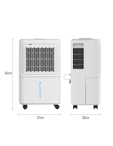 HOMCOM 12L/Day Dehumidifier with Continuous Drainage, 1.6L Water Tank, 24H Timer, Digital Humidity Display, Humidity Light, Dehu - pic 110899 | FastDaddyshop