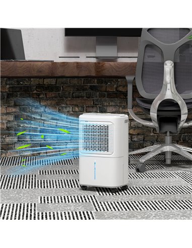 HOMCOM 12L/Day Dehumidifier with Continuous Drainage, 1.6L Water Tank, 24H Timer, Digital Humidity Display, Humidity Light, Dehu