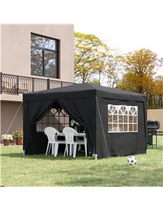 Outsunny Pop Up Gazebo Marquee 3x3m, Black 2